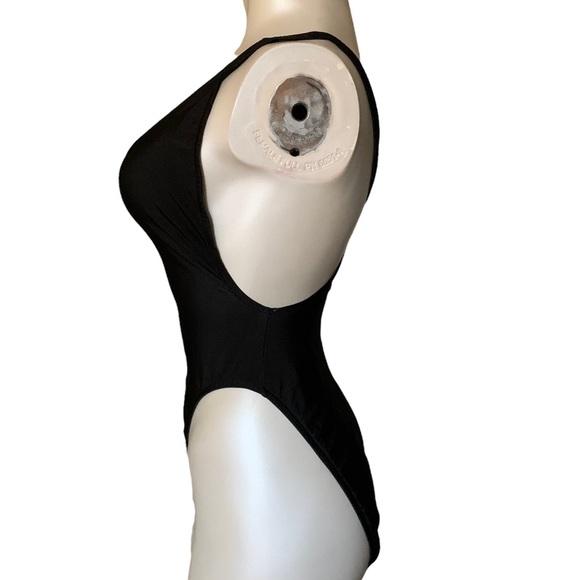 Sexy Vintage Black High Leg One Piece Swimsuit - Picture 5 of 8